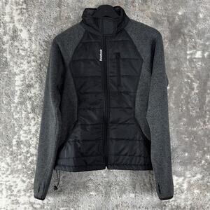 Reebok Size S Outdoor Mock Neck Full Zip Jacket Gray Long Sleeve Pocket